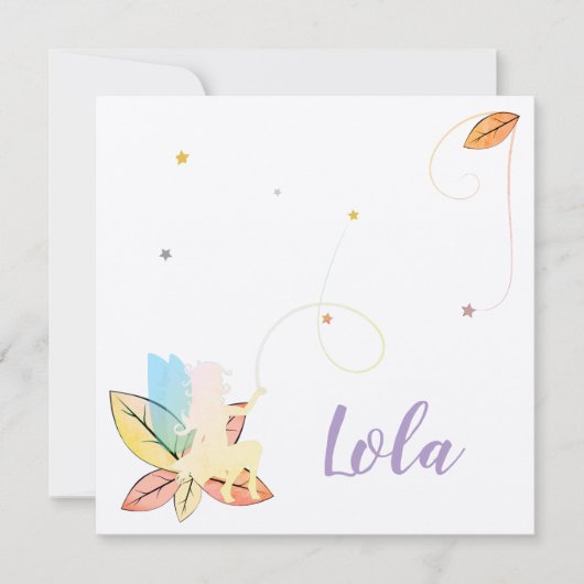 Herbstfee-Geburtsmeldung Einladung (Vorderseite)