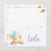 Herbstfee-Geburtsmeldung Einladung (Vorne/Hinten)