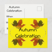 Herbstfeier Einladungspostkarte (Vorne/Hinten)