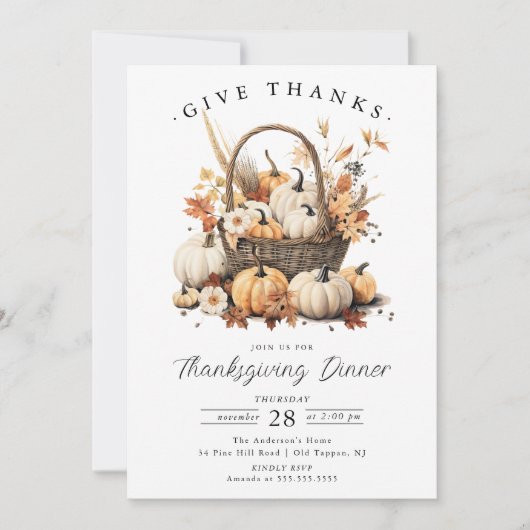 Herbstfeier Erntedank Einladung (Vorderseite)