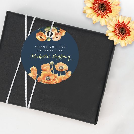 Herbstfeier Herbst Orange Blume Geschenkanhänger