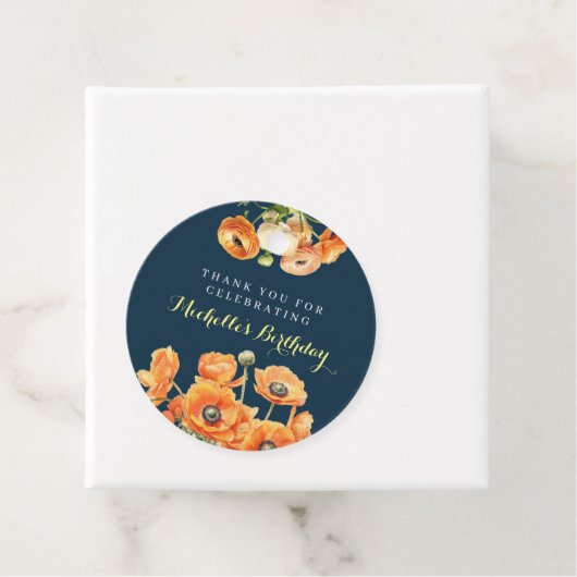 Herbstfeier Herbst Orange Blume Geschenkanhänger (Beispiel)