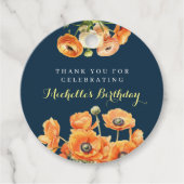 Herbstfeier Herbst Orange Blume Geschenkanhänger (Vorderseite)