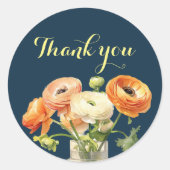 Herbstfeier Herbst Orange Blume Runder Aufkleber (Vorderseite)