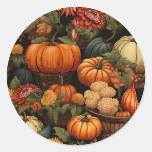 Herbstfeier Runder Aufkleber