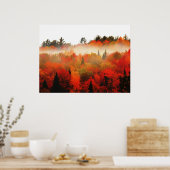 Herbstfeld Adirondacks Bäume Landschaft Poster (Küche)