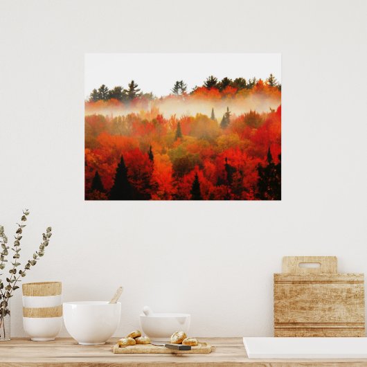 Herbstfeld Adirondacks Bäume Landschaft Poster (Küche)