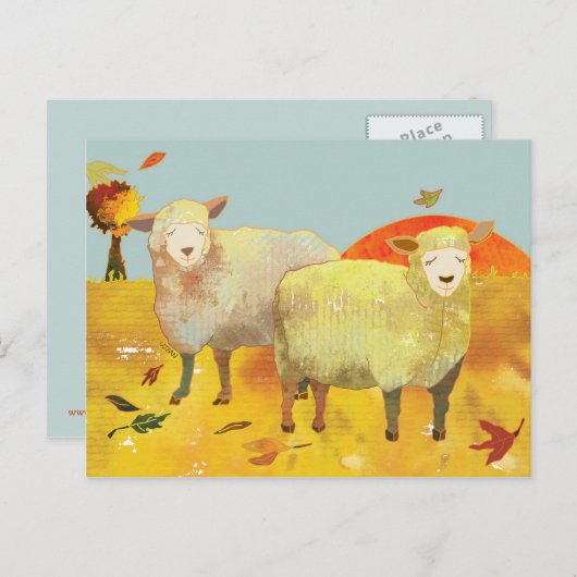 Herbstfeld Postkarte (Vorne/Hinten)