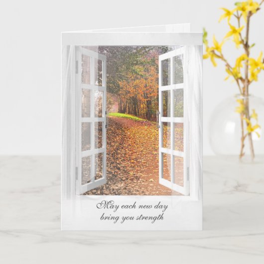 Herbstfenster für Beileid Karte (Gelbe Blume)