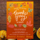 Herbstferien lässt Typografie Erntedank Dinner Einladung