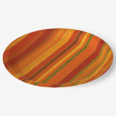 Herbstferien - Streifen hell Pappteller (Schrägansicht)