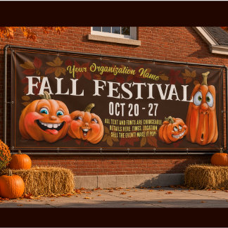 Herbstfest-Banner, Kürbisparty, Halloween Banner