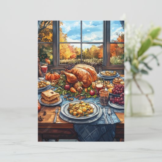 Herbstfest: Ein Erntedank Einladung (Stehend Vorderseite)