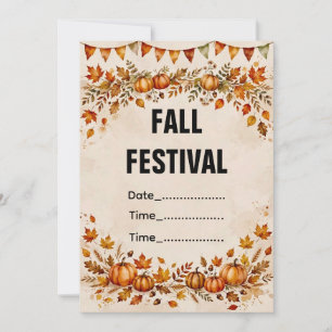 Herbstfest-Einladung - Wasserfarben-Kürbis Einladung