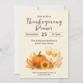 Herbstfest - Eleganter Gold Erntedank Einladung (Vorderseite)