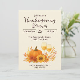 Herbstfest - Eleganter Gold Erntedank Einladung