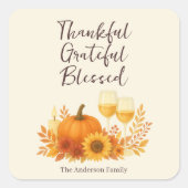 Herbstfest - Eleganter Gold Erntedank Quadratischer Aufkleber (Vorderseite)