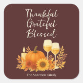 Herbstfest - Eleganter Gold Erntedank Quadratischer Aufkleber (Vorderseite)