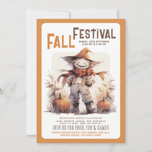 Herbstfest Ernte Party halloween Einladung (Vorderseite)