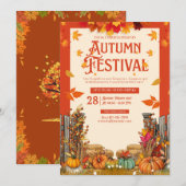 Herbstfest Ernteparty Kunst Einladung (Vorne/Hinten)