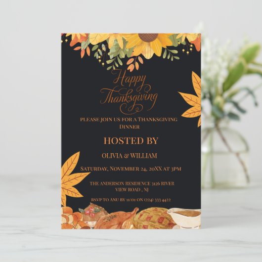 "Herbstfest: Feiern Sie Erntedank mit uns" Einladung (Stehend Vorderseite)