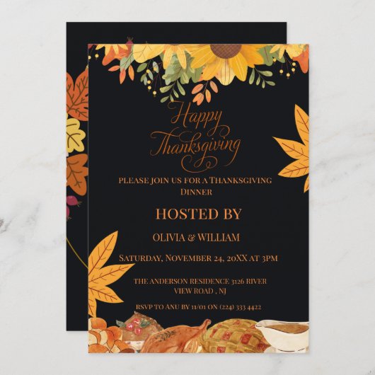 "Herbstfest: Feiern Sie Erntedank mit uns" Einladung (Vorne/Hinten)