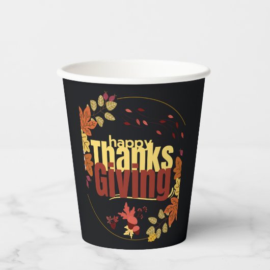 "Herbstfest: Feiern Sie Erntedank mit uns" Pappbecher (Vorderseite)