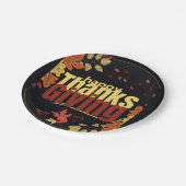 "Herbstfest: Feiern Sie Erntedank mit uns" Pappteller (Schrägansicht)