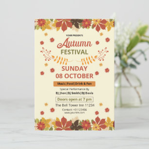 Herbstfest Flyer Vorlage Herbstveranstaltungs-Ei