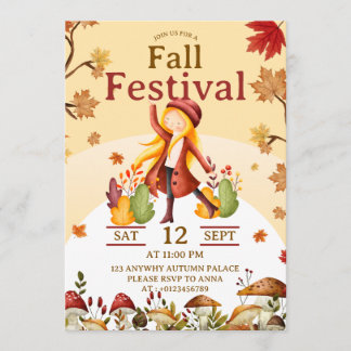 Herbstfest-Herbst-Einladungskarte Einladung
