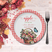 Herbstfest kariert Apple Theme Babydusche