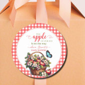 Herbstfest kariert Apple Theme Babydusche Runder Aufkleber
