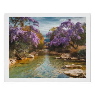 Herbstfest mit Lila Blüten Leinwand Kunst Poster
