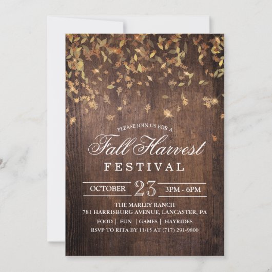 Herbstfest Party Einladung (Vorderseite)