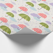 Herbstfest Raintag mit Schirmmuster Geschenkpapier (Ecke)