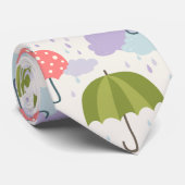 Herbstfest Raintag mit Schirmmuster Krawatte (Gerollt)