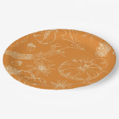 Herbstfest Sketch in Orange Pappteller (Schrägansicht)