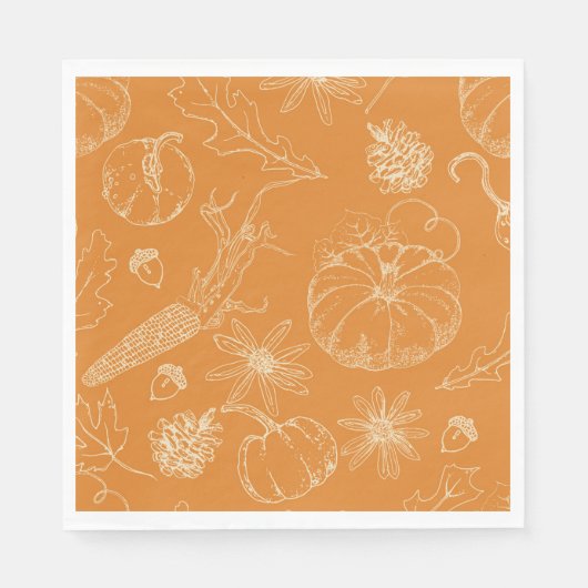Herbstfest Sketch in Orange Serviette (Vorderseite)