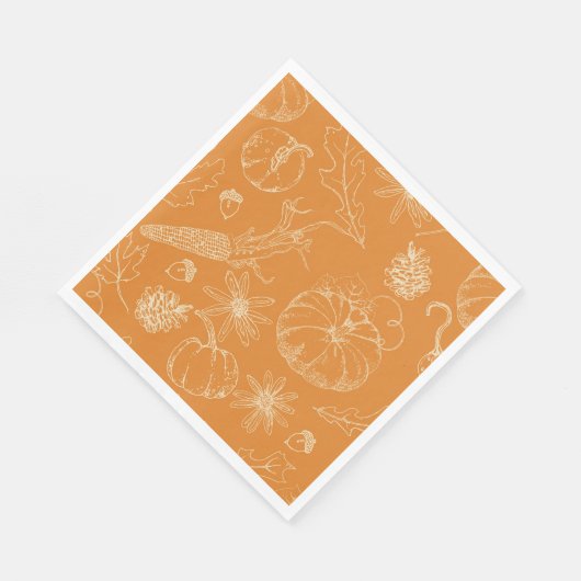 Herbstfest Sketch in Orange Serviette (Ecke)