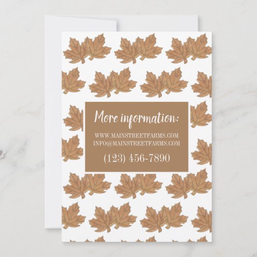 Herbstfestival Apple Cider Donut Maple Leaf Candy Einladung (Rückseite)