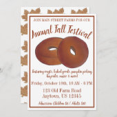 Herbstfestival Apple Cider Donut Maple Leaf Candy Einladung (Vorne/Hinten)
