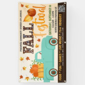 Herbstfestival-Banner mit qr-Code Banner (Vertikal)