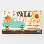 Herbstfestival-Banner mit qr-Code Banner (Horizontal)