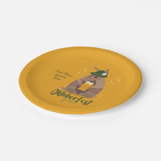 Herbstfestival Beer Drinks Armadillo Texas  Pappteller (Schrägansicht)