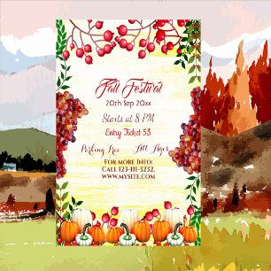 Herbstfestival Berries Trauben Weißer Pumpen Poster