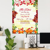 Herbstfestival Berries Trauben Weißer Pumpen Poster (Heimbüro)
