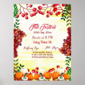 Herbstfestival Berries Trauben Weißer Pumpen Poster (Vorne)