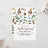 Herbstfestival Blumengrün Blätter Karte (Vorderseite/Rückseite Beispiel)