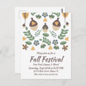 Herbstfestival Blumengrün Blätter Postkarte (Vorne/Hinten)