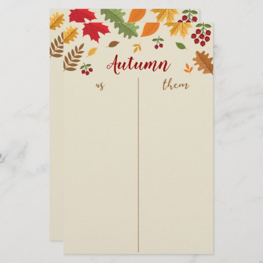 Herbstfestival Bunco Party Game - Überblick (Vorne/Hinten)